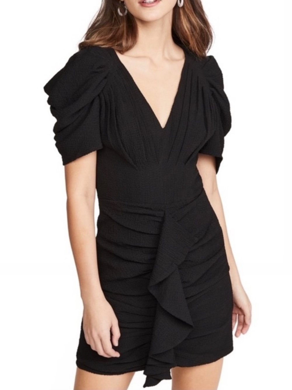 C/MEO COLLECTIVE BLACK SHORT SLEEVE MINI DRESS